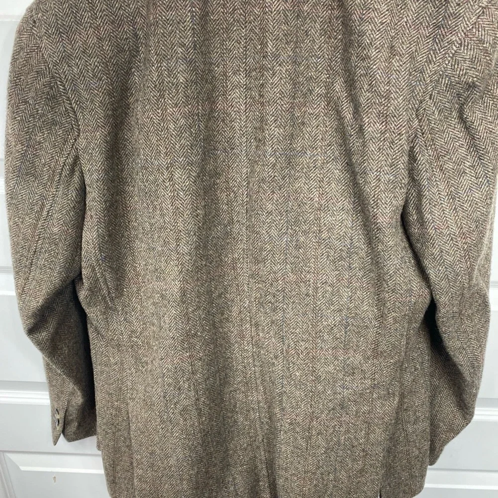 Barutti Blazer Sports Coat 100 Virgin Wool Removable Zip Lining 36S Herringbone
